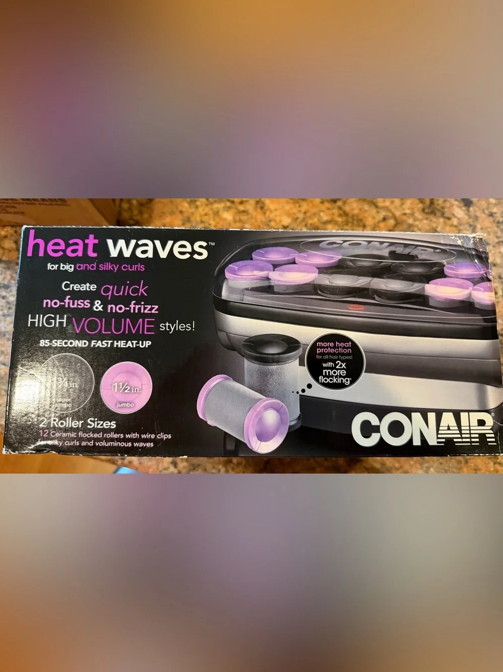 Conair Heat Waves Hot Rollers Set — Purple High-Volume Styling